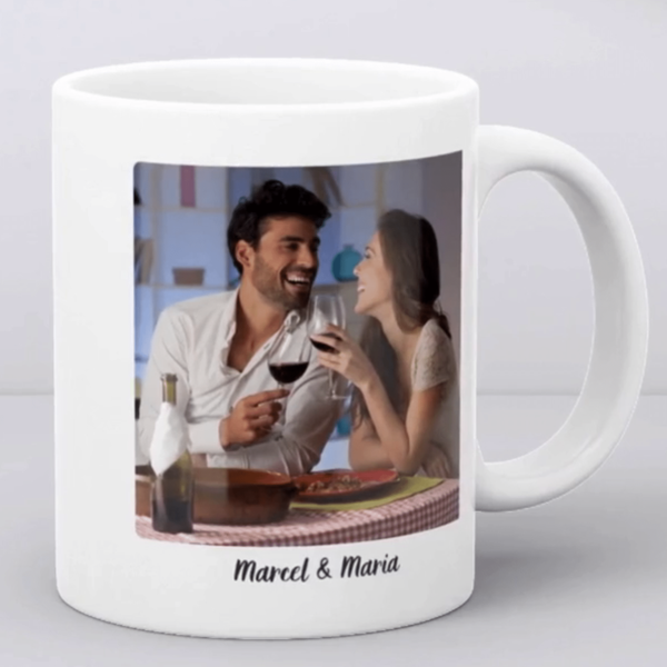 Cană personalizată cu două nume și poză - Iubit/ă