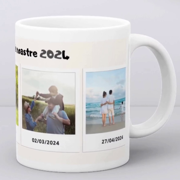 Cană personalizată cu 4 poze și dată - Amintirile noastre - imagine 4