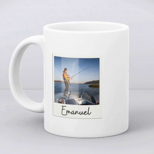 Cană cadou pescar, personalizată cu poză și nume - imagine 4