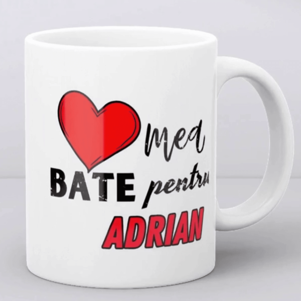 Cană cadou iubiti, personalizată cu poză și nume - ❤️ mea