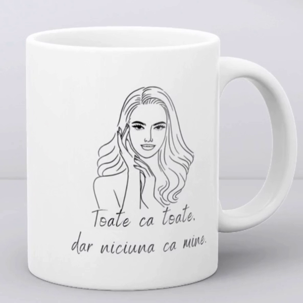Cană cadou pentru ea, personalizată cu poză și nume - Niciuna ca mine - imagine 3