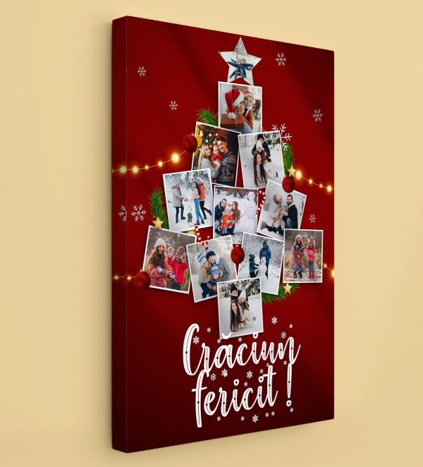 Tablou canvas personalizat cu 12 poze - Crăciun Fericit - imagine 2