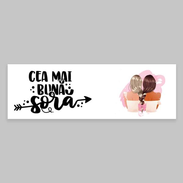 Cană metalică emailată personalizată cu text - Cea mai bună soră - imagine 5