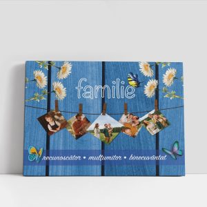 Tablou canvas personalizat cu 5 poze - Familie