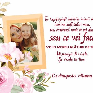 Tablou canvas personalizat cu poză - Cu dragoste, Mama