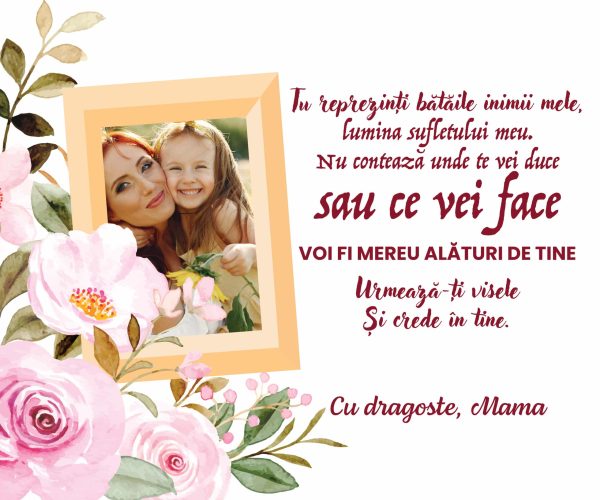 Tablou canvas personalizat cu poză - Cu dragoste, Mama - imagine 2