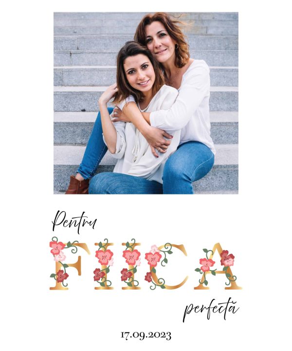 Tablou cadou pentru fiica mea, personalizat cu poză și dată - imagine 2