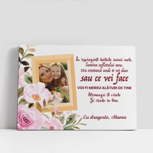 Tablou canvas personalizat cu poză - Cu dragoste, Mama