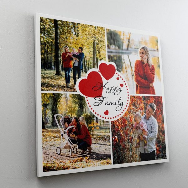 Tablou canvas personalizat cu 4 poze - Happy family - imagine 2