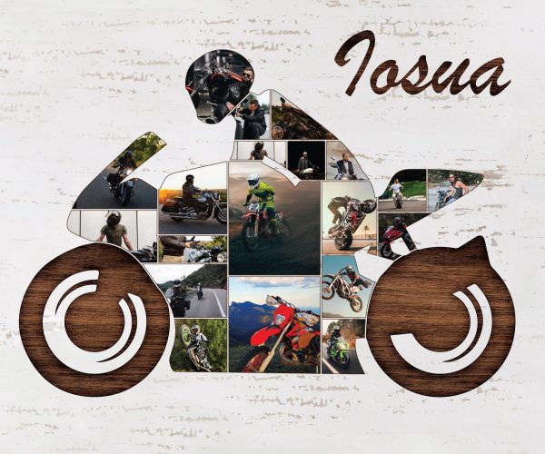 Tablou cadou motociclist, personalizat cu 20 de poze și nume - imagine 3