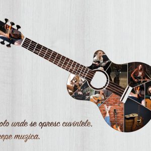Tablou cadou chitarist, panza canvas, personalizat cu 11 poze