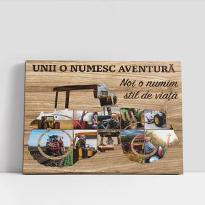 Tablou cadou pentru tractorist, personalizat cu 11 poze - Tractor