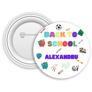 Insignă personalizată pentru copii cu nume - Back to school
