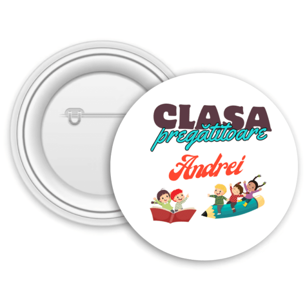 Insignă personalizată pentru copii cu nume - Școală