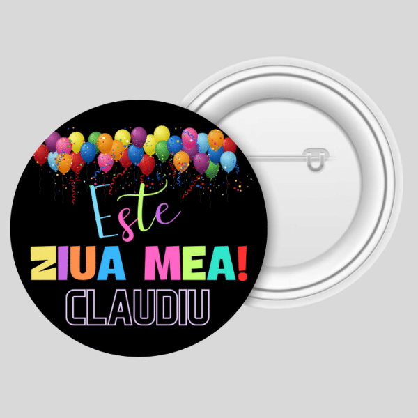 Insignă metalică personalizată cu nume - Ziua mea - imagine 3