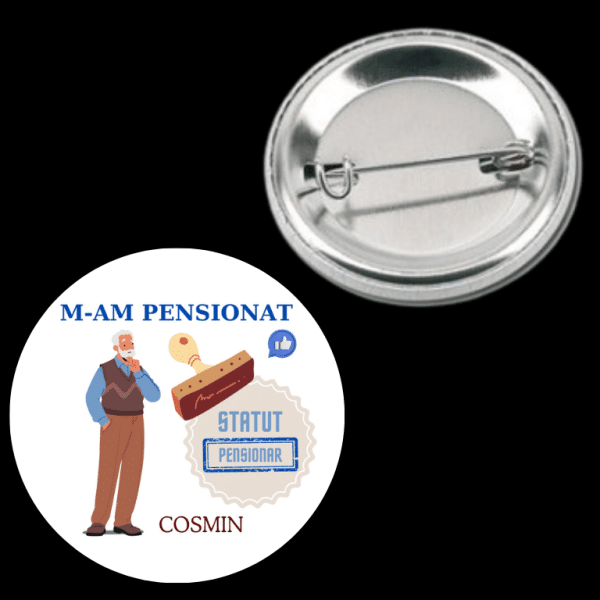 Insignă metalică personalizată cu nume - Pensionar - imagine 3