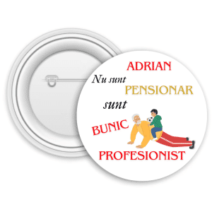 Insignă metalică personalizată cu nume - Bunic profesionist