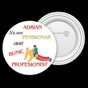 Insignă metalică personalizată cu nume - Bunic profesionist