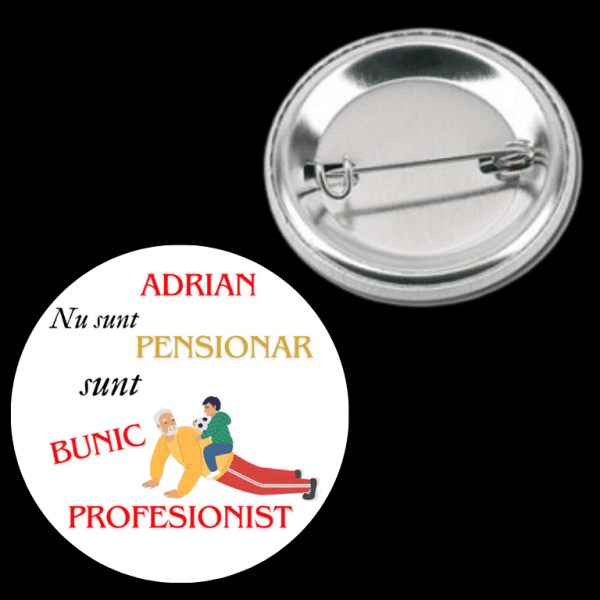 Insignă metalică personalizată cu nume - Bunic profesionist - imagine 3