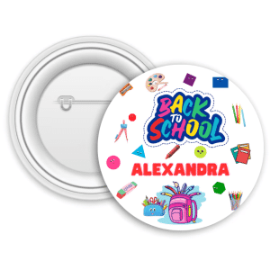 Insignă personalizată pentru copii cu nume - Back to school
