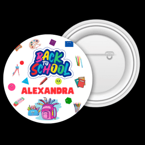 Insignă personalizată pentru copii cu nume - Back to school