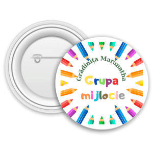Insignă personalizată pentru copii cu nume și text - Grădiniță