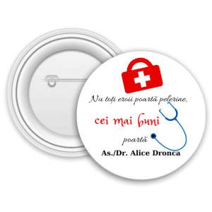 Insignă metalică personalizată cu nume - Cadru medical