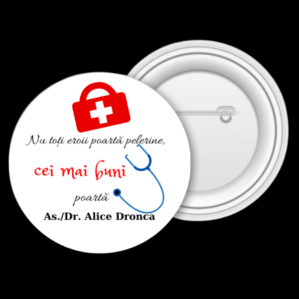 Insignă metalică personalizată cu nume - Cadru medical - imagine 3
