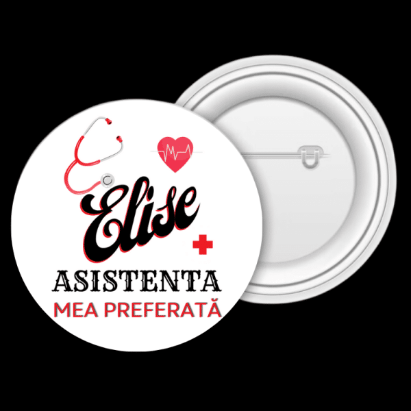 Insignă metalică personalizată cu nume - Asistenta mea preferată - imagine 3