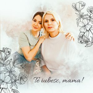Tablou canvas personalizat cu poză - Te iubesc, Mama