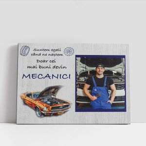 Tablou cadou pentru mecanic, panza canvas, personalizat cu o poză