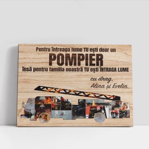 Tablou cadou pentru pompier, personalizat cu 15 poze și nume