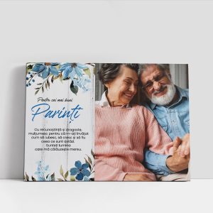 Tablou pentru parinti, panza canvas, personalizat cu o poza