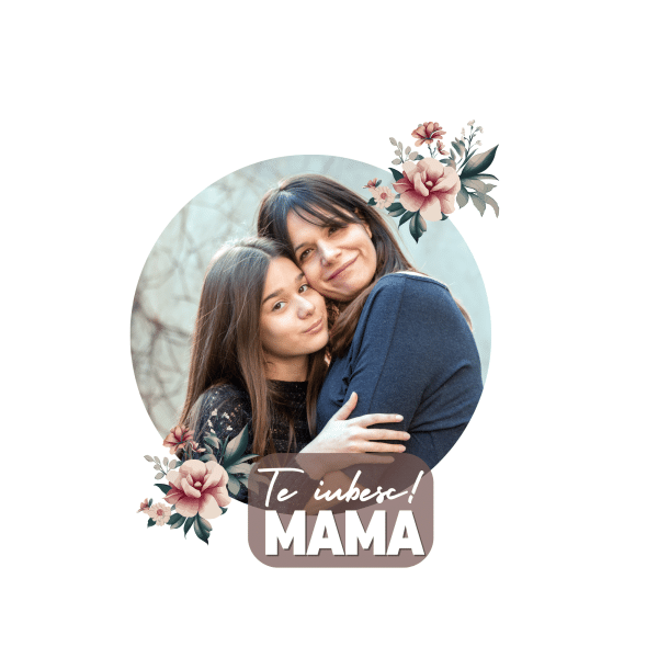 Pernă personalizată cu poză - Te iubesc, mama - imagine 3