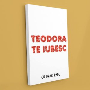 Tablou canvas personalizat cu nume - Te iubesc