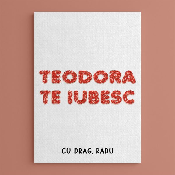 Tablou canvas personalizat cu nume - Te iubesc