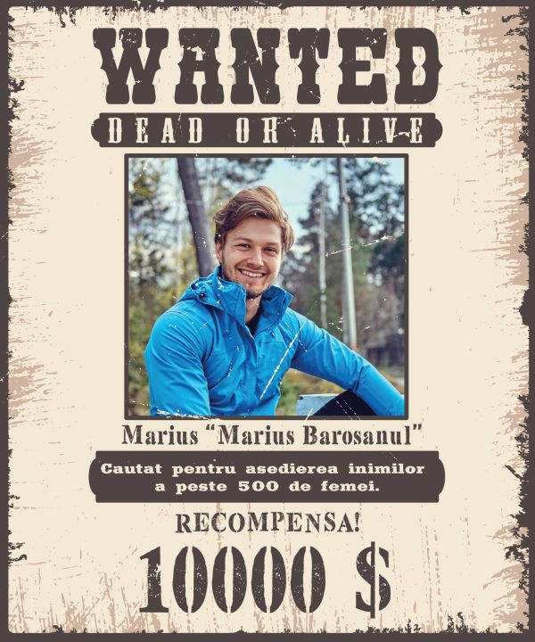 Tablou cadou personalizat pentru barbat, cu o poză și nume - Wanted - imagine 3