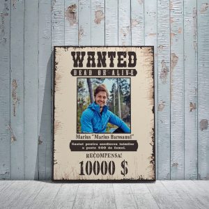 Tablou cadou personalizat pentru barbat, cu o poză și nume - Wanted