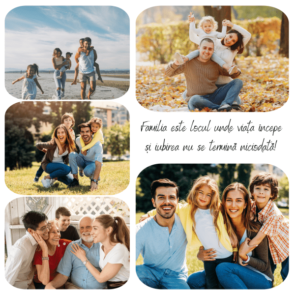 Tablou personalizat familie, cu 5 poze - imagine 4