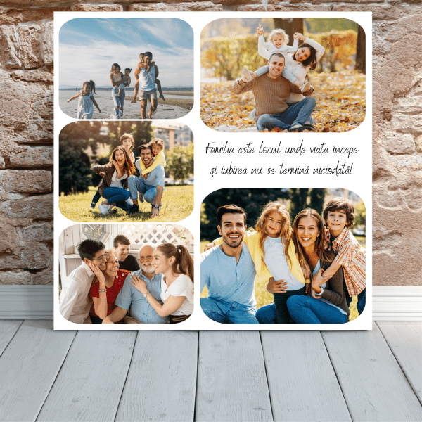 Tablou personalizat familie, cu 5 poze - imagine 3