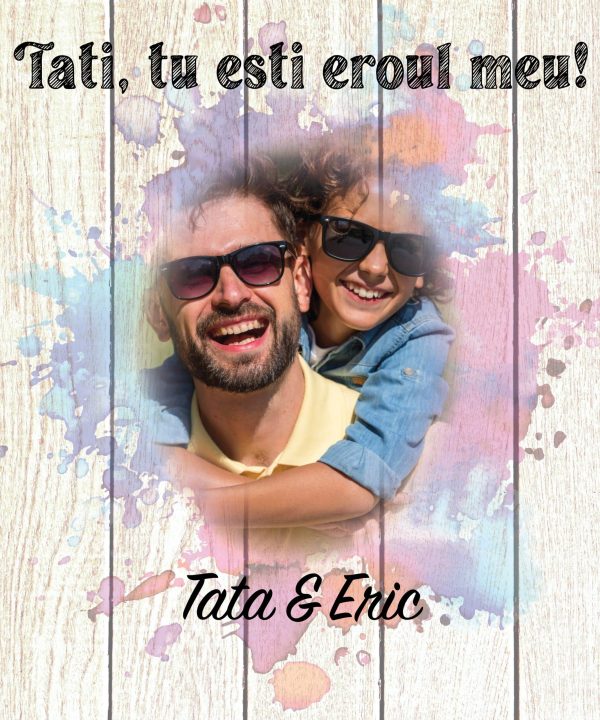Tablou cadou personalizat pentru tata, cu o poză și nume - Tati - imagine 3