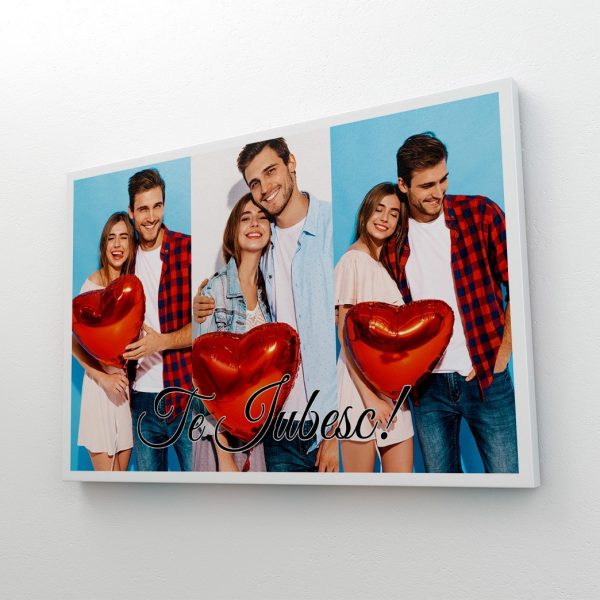 Tablou canvas personalizat cu 3 poze - Te iubesc - imagine 3