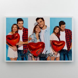 Tablou canvas personalizat cu 3 poze - Te iubesc